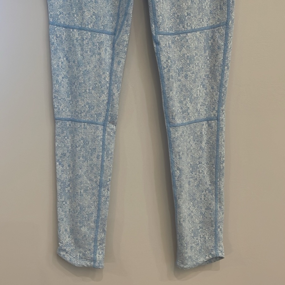 Gymshark Fleur Textured Leggings Malibu Blue Marl Medium High Rise Pilates yoga - Picture 5 of 11